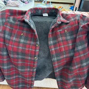 Columbia Red and Gray Fleece Jacket